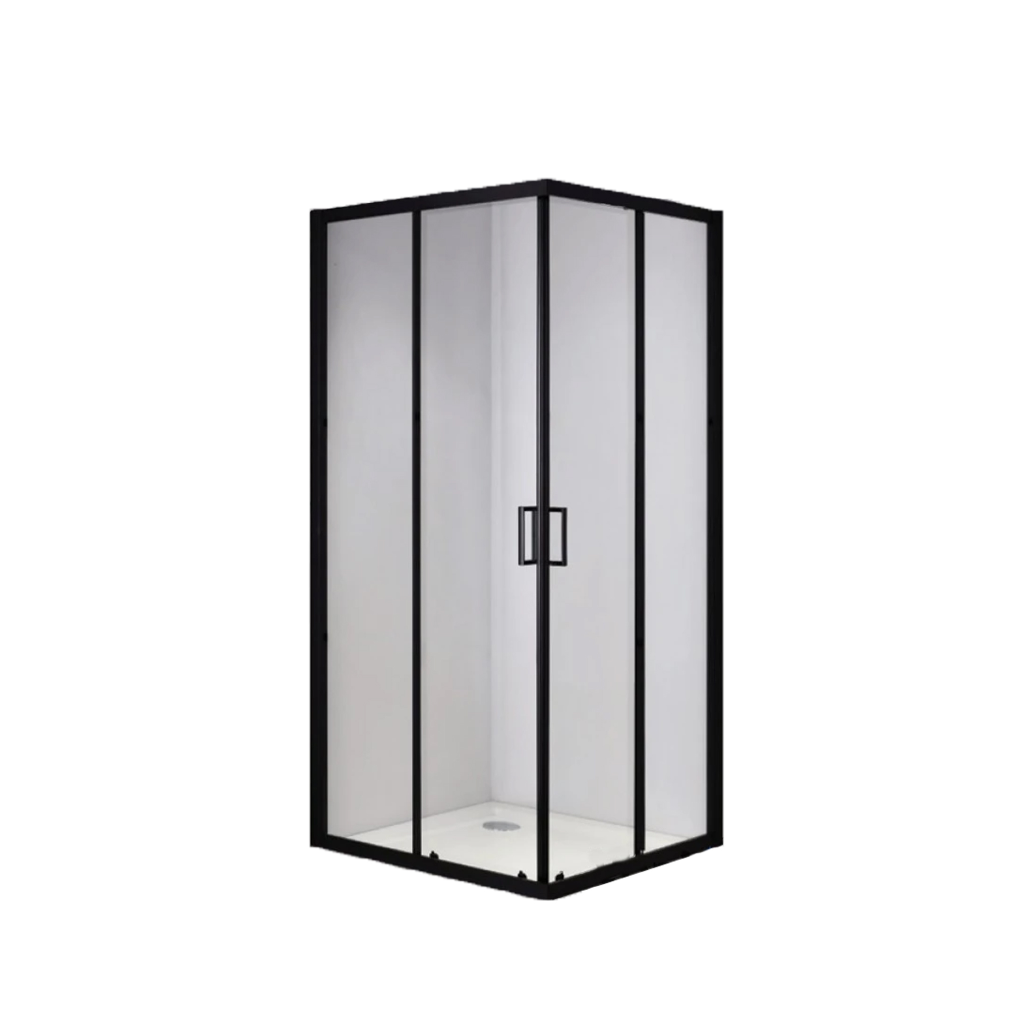 Dušo kabina Lutea Black 80x80 cm su juodais profiliais